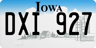 IA license plate DXI927