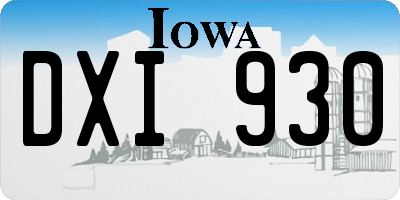 IA license plate DXI930