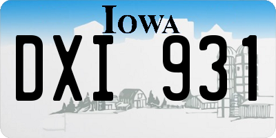 IA license plate DXI931
