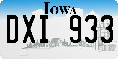 IA license plate DXI933