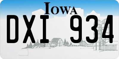 IA license plate DXI934