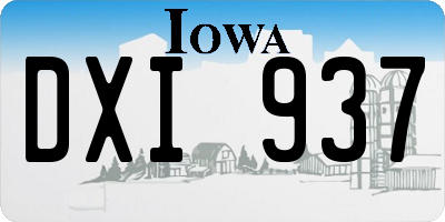 IA license plate DXI937