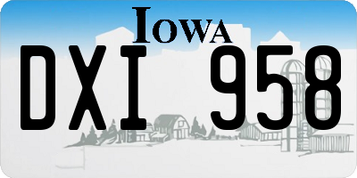 IA license plate DXI958