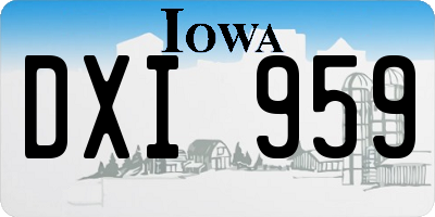 IA license plate DXI959