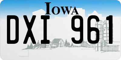 IA license plate DXI961