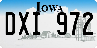 IA license plate DXI972