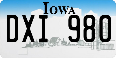 IA license plate DXI980