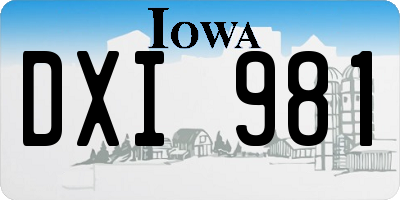 IA license plate DXI981