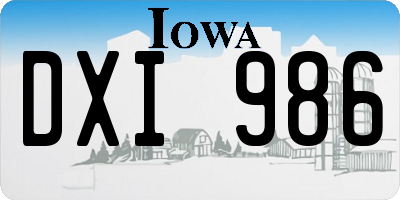 IA license plate DXI986