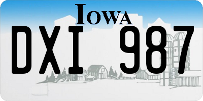 IA license plate DXI987