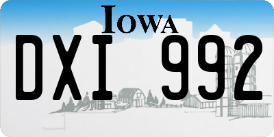 IA license plate DXI992