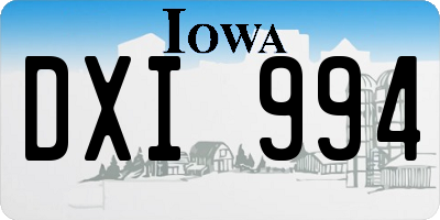 IA license plate DXI994