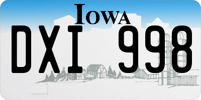 IA license plate DXI998