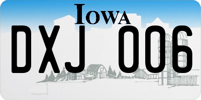 IA license plate DXJ006