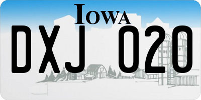 IA license plate DXJ020