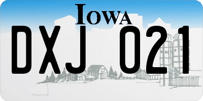 IA license plate DXJ021