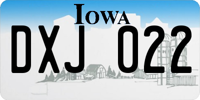 IA license plate DXJ022