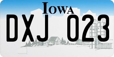 IA license plate DXJ023