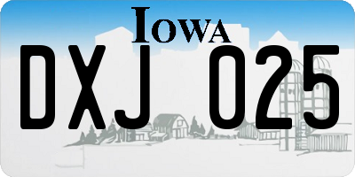 IA license plate DXJ025
