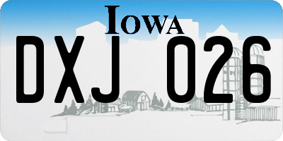 IA license plate DXJ026