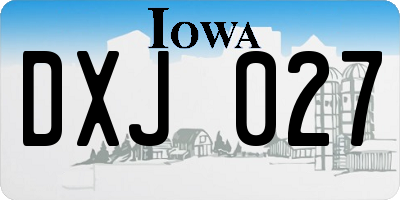 IA license plate DXJ027
