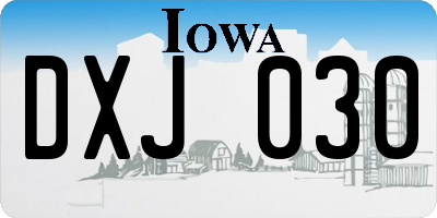 IA license plate DXJ030