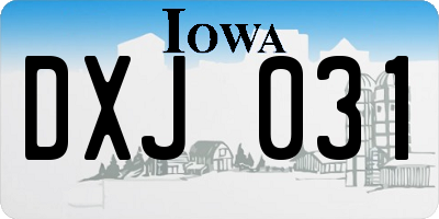 IA license plate DXJ031
