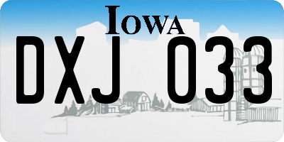 IA license plate DXJ033
