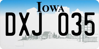 IA license plate DXJ035