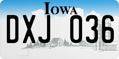 IA license plate DXJ036
