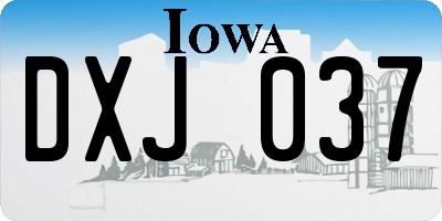 IA license plate DXJ037