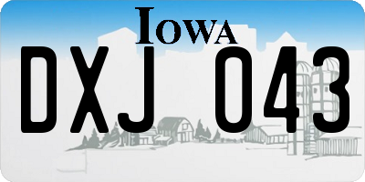 IA license plate DXJ043
