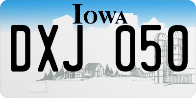 IA license plate DXJ050