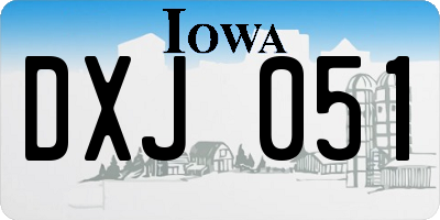 IA license plate DXJ051