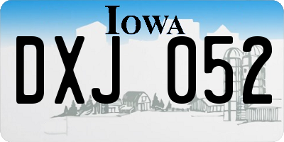IA license plate DXJ052