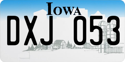 IA license plate DXJ053