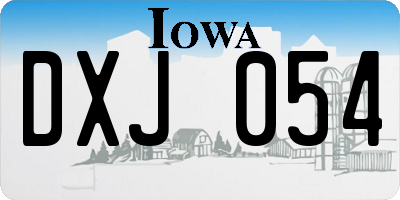IA license plate DXJ054