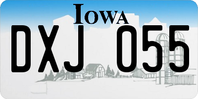 IA license plate DXJ055
