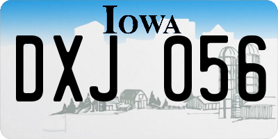 IA license plate DXJ056