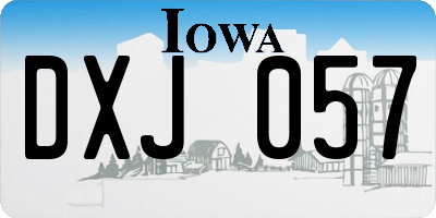 IA license plate DXJ057