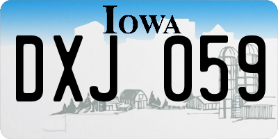 IA license plate DXJ059