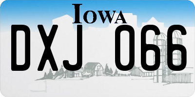 IA license plate DXJ066
