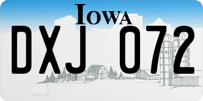 IA license plate DXJ072