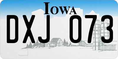 IA license plate DXJ073