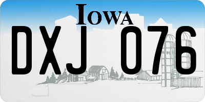 IA license plate DXJ076