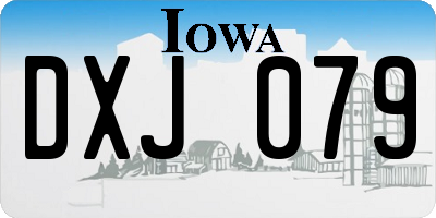 IA license plate DXJ079