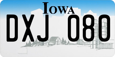IA license plate DXJ080
