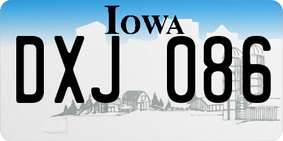 IA license plate DXJ086