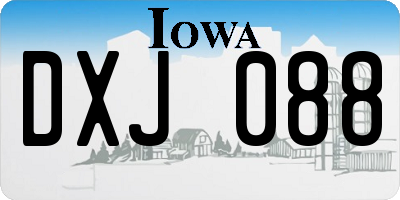 IA license plate DXJ088