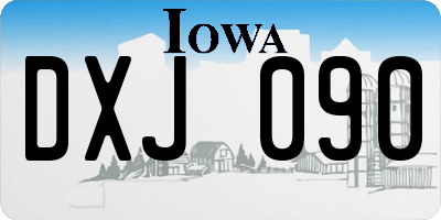 IA license plate DXJ090